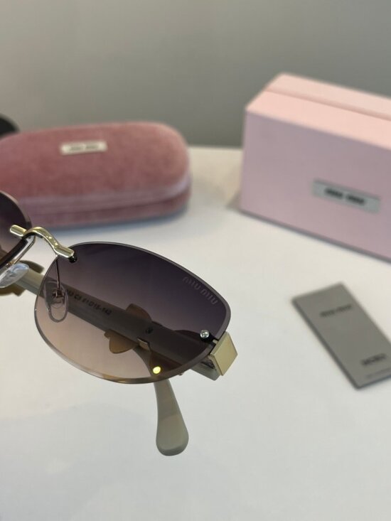 ?️Miu Miu?️ Mint Green-Frame Light Purple Sunglasses